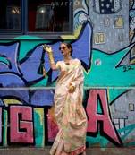 Light Pink Silk Zari Weaving Saree Rich Pallu With Blouse For Women