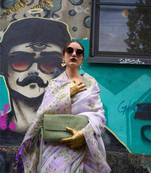 Light Purple Silk Zari Weaving Saree Rich Pallu With Blouse