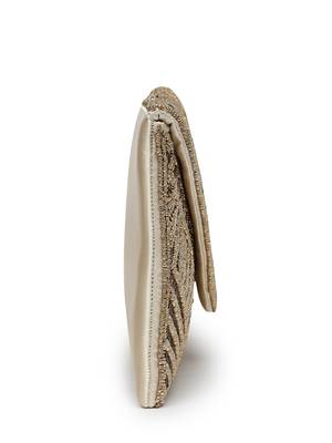 kooky gold chevron sequinned embellished satin sling bag 8