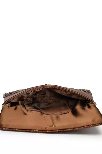 kooky bronze spectrum embellished satin sling bag