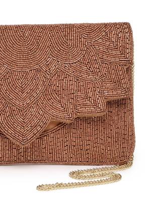 Kooky copper spectrum bead work satin sling bag 8