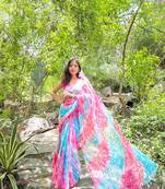 Grace and tradition meet in the exquisite Kota Doria Rainbow color Saree.