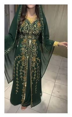 SALE Bedded Crystal Work Moroccan Dubai Kaftan Wedding Bridesmaid Dress 341 2