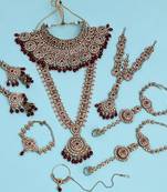 Maroon color kundan dulhan set