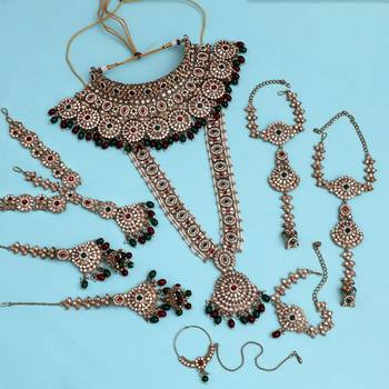 Maroon & green color kundan dulhan set 1