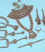 Pink & pista green color kundan dulhan set