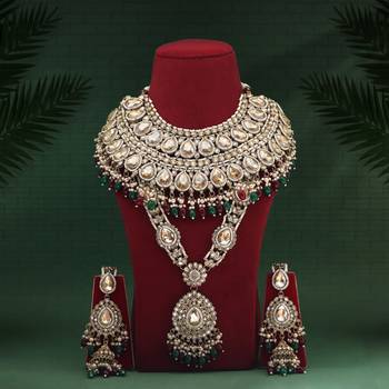 Maroon & green color kundan dulhan set 2