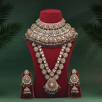 Maroon & green color meena work kundan dulhan set 2