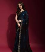Georgette sequence work saree