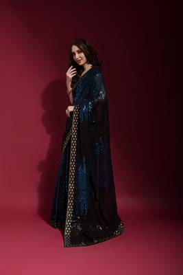 Georgette sequence work saree 3