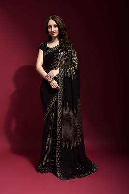 Georgette sequence work saree 1