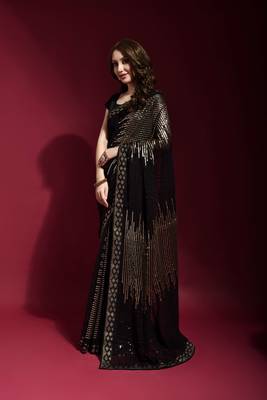 Georgette sequence work saree 2