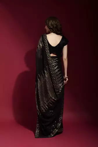 Georgette sequence work saree