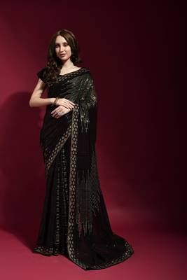 Georgette sequence work saree 1