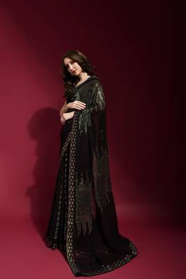 Georgette sequence work saree 2