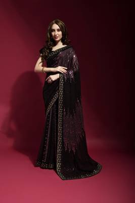 Georgette sequence work saree 2