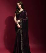 Georgette sequence work saree
