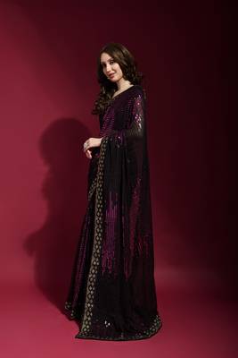 Georgette sequence work saree 3