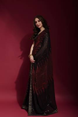 Georgette sequence work saree 2