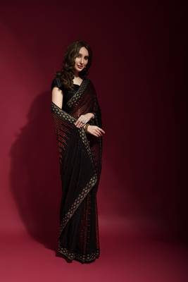 Georgette sequence work saree 3