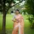 Orange Arita checks threads weaving tussar silk border & pallu saree with Blouse