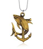 Memoir brass antique gold anchor dolphin pendant