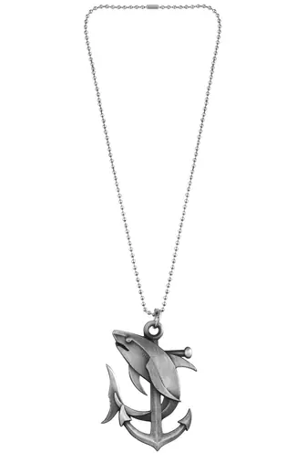 Memoir brass antique silver anchor dolphin pendant