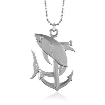 Memoir brass silver anchor dolphin pendant 1
