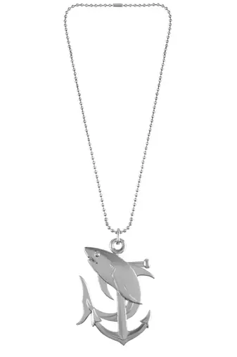 Memoir brass silver anchor dolphin pendant