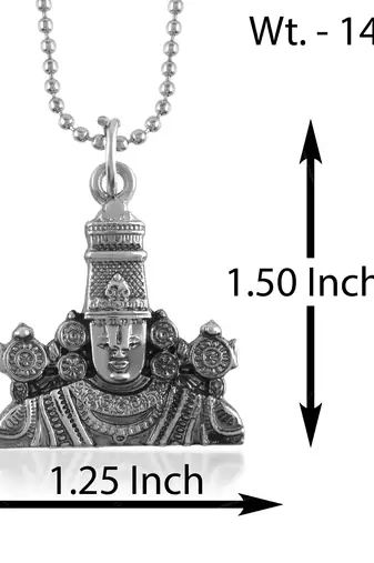 Memoir brass antique silver tirupati balaj pendant