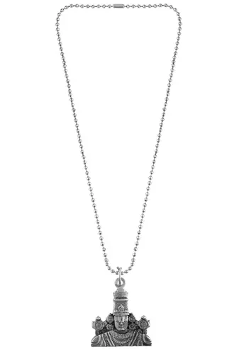 Memoir brass antique silver tirupati balaj pendant