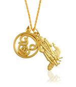 Memoir brass gold murugan with tamil om south india god pendant