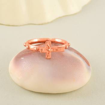 Dzine Trendz Brass Finger Ring Rose Gold 2