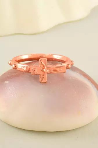 Dzine Trendz Brass Finger Ring Rose Gold