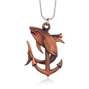 Memoir copper anchor dolphin pendant 1