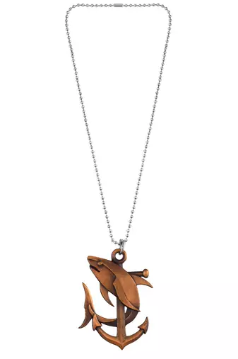 Memoir copper anchor dolphin pendant