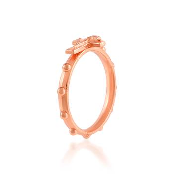Dzine Trendz Brass Finger Ring Rose Gold 5