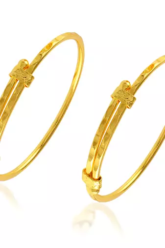 Memoir brass micron gold kids bangle kada set