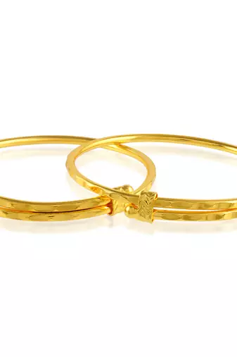 Memoir brass micron gold kids bangle kada set