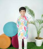 Parrot Printed Kurta Off White Pant 