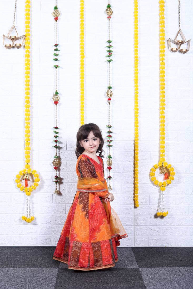 Multicolour bandhani anarkali Dress