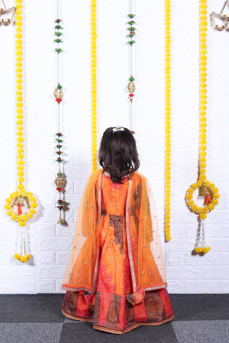 Multicolour bandhani anarkali Dress