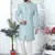 sky blue jaqurd silk sherwani