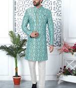 Firozi jaqurd silk indo-western