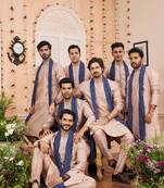 Onion pink art banarsai silk with stole