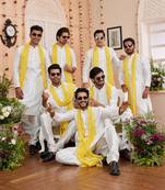 Cream  art silk  with stole