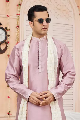 onion art banarsai silk kurta pajama with stole