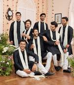 Black  art silk with stole