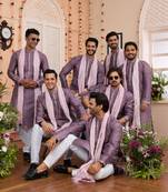 Dark onion art banarsai silk with stole