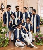 Blue  art silk  with stole